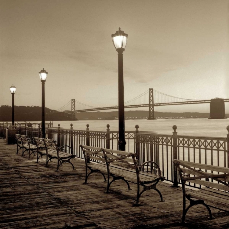 Picture of SAN FRANCISCO BAY BRIDGE AT DUSK