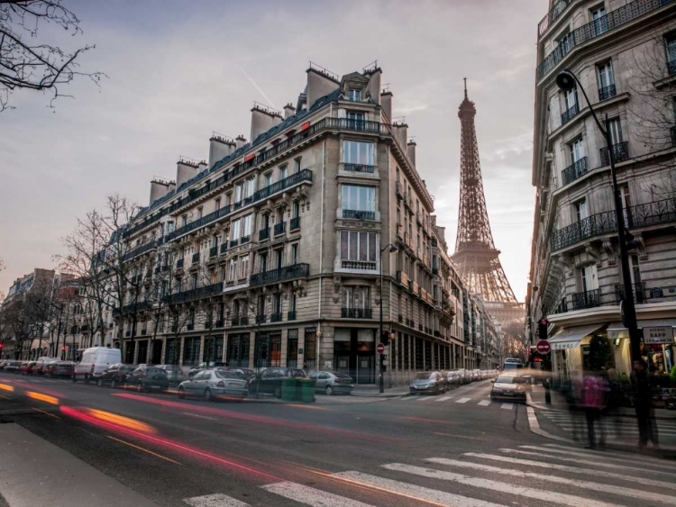 Picture of EIFFEL TOWER FROM CITY STREET, PARIS, FRANCE