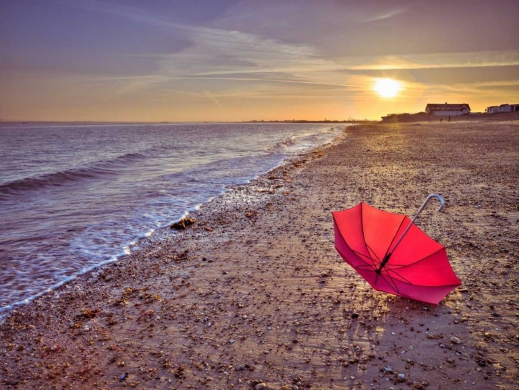 Picture of ROW OF BEACH HUTS AT SUNSET, HAYLING ISLAND