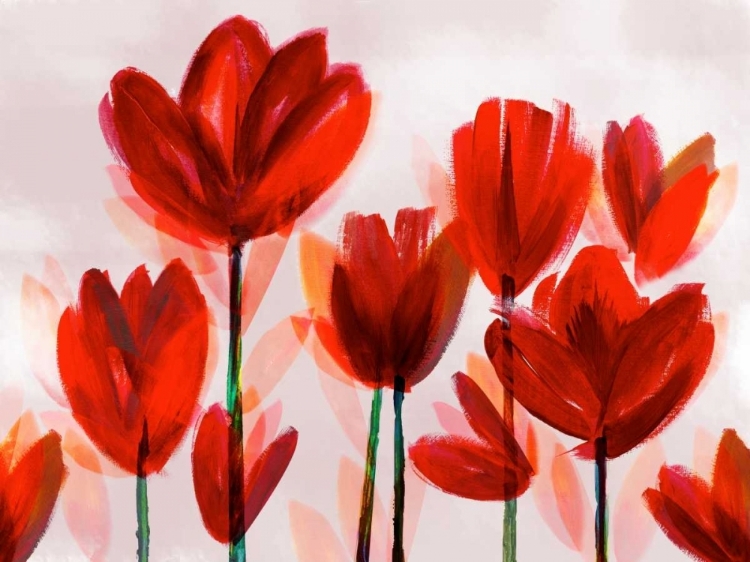 Picture of CONTEMPORARY POPPIES RED