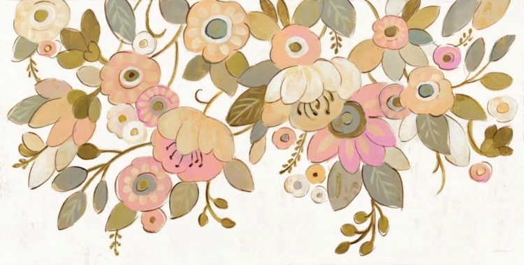 Picture of DECORATIVE PASTEL FLOWERS ON WHITE