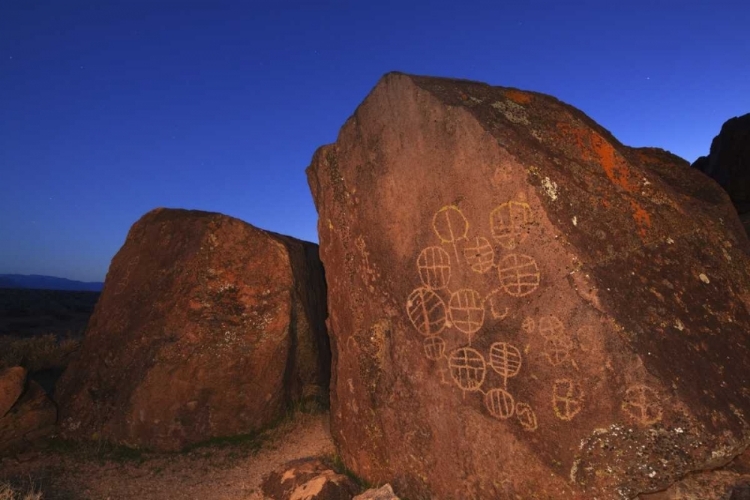 Picture of CA, OWENS VALLEY, BISHOP ROCK WITH PETROGLYPHS