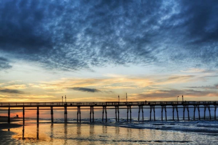 Picture of USA, NORTH CAROLINA SUNRISE AT SUNSET BEACH PIER