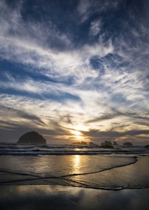 Picture of OREGON, BANDON BEACH FACE ROCK AND SEA STACKS