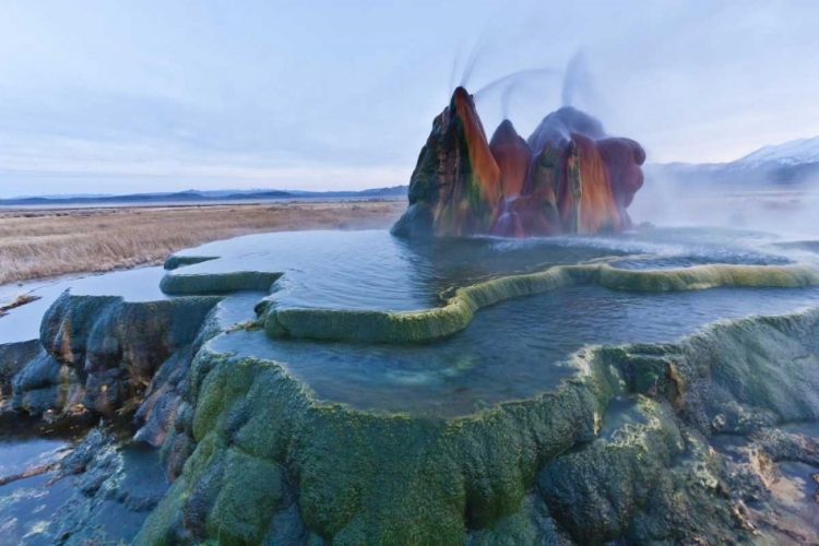 Picture of NEVADA, BLACK ROCK DESERT VIEW OF THE FLY GEYSER