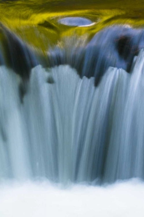 Picture of OREGON REFLECTIONS IN WATERFALL ON SWEET CREEK