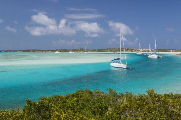 Picture of BAHAMAS, EXUMA ISLAND MOORED SAILBOATS