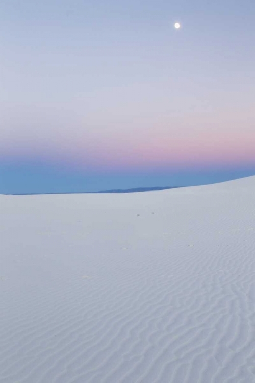 Picture of NEW MEXICO, WHITE SANDS NM MOON OVER DESERT