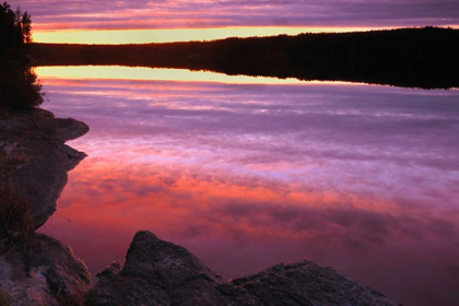 Picture of CANADA, ONTARIO DUSK ON GRAPHIC LAKE