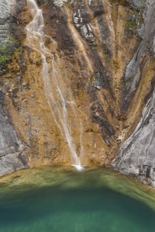 Picture of AK, ALSEK RIVER VALLEY WATERFALL FORMS POOL