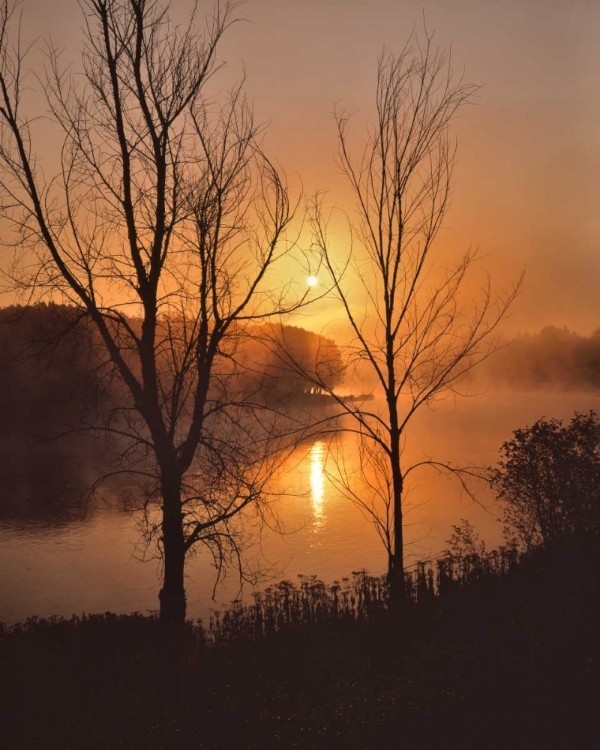 Picture of MAINE AUTUMN SUNRISE OVER THE KENNEBEC RIVER