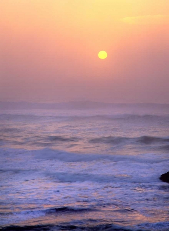 Picture of USA, OREGON SUN SETTING OVER THE PACIFIC OCEAN