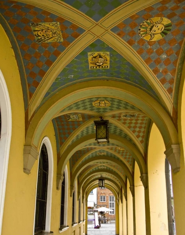 Picture of POLAND, GDANSK VAULTED ARCHWAY IN OLD TOWN