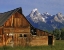 Picture of WY, GRAND TETONS A WEATHERED WOODEN BARN