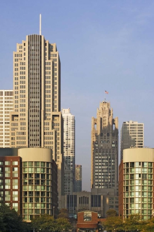 Picture of USA, ILLINOIS, CHICAGO DOWNTOWN BUILDINGS