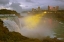 Picture of NY, NIAGARA FALLS AT DUSK WITH COLORED LIGHTS