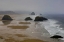 Picture of OR, CANNON BEACH FOGGY MORNING ON COASTLINE