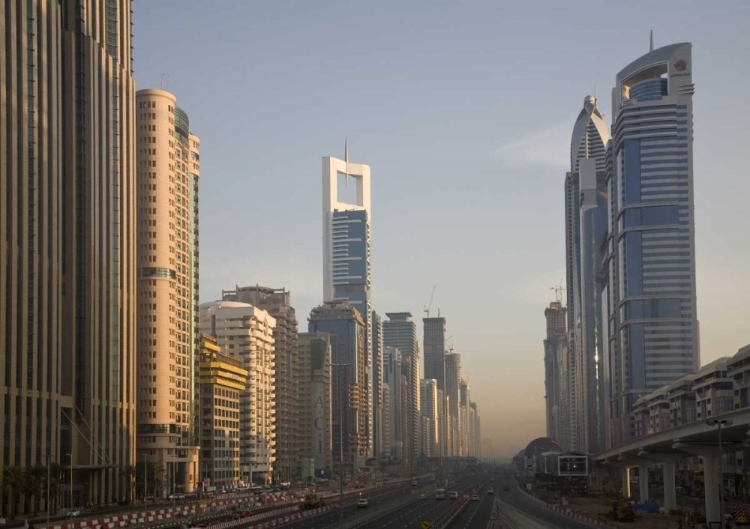 Picture of UAE, DUBAI TOWERS ALONG SHEIK ZAYED ROAD