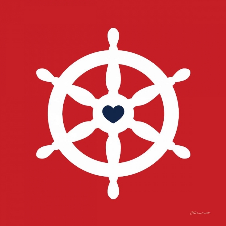 Picture of SHIP WHEEL ON RED