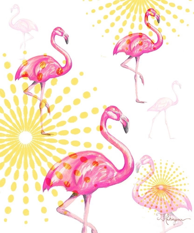 Picture of FASHION FLAMINGOS BURST I