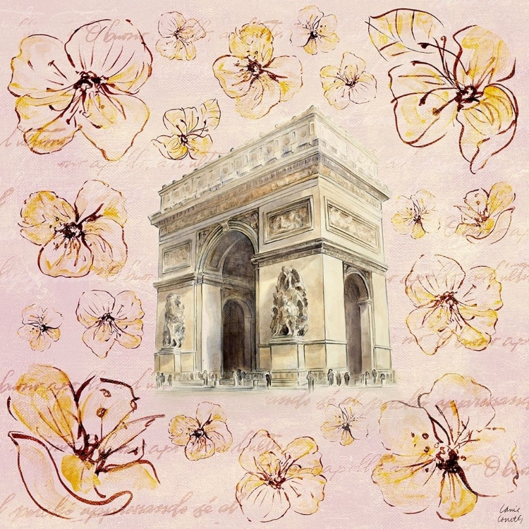 Picture of GOLDEN PARIS ON FLORAL II