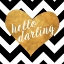 Picture of GOLD CHEVRON HEARTS SQUARE II