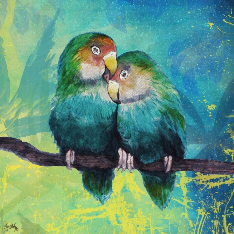 Picture of TROPICAL BIRDS IN LOVE I