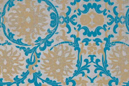 Picture of TAN AND BLUE FLORAL PATTERN II