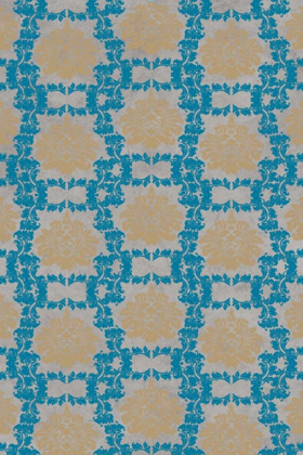 Picture of TAN AND BLUE FLORAL PATTERN I