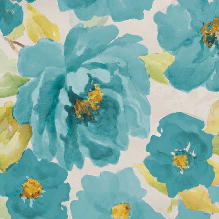 Picture of TEAL FLORAL DELICATE II