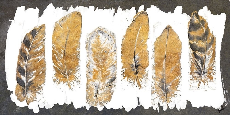 Picture of GOLD WATERCOLOR FEATHERS