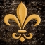 Picture of SCRIPTED GOLD FLEUR DE LIS BORDER I