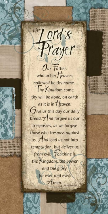 Picture of PATCHWORK LORDS PRAYER BLUE