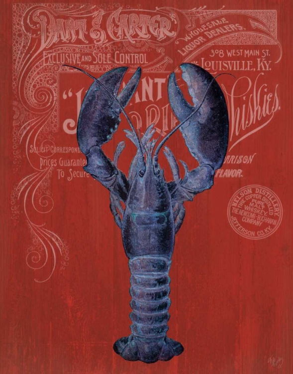 Picture of LOBSTER PROHIBITION LOBSTER ON RED