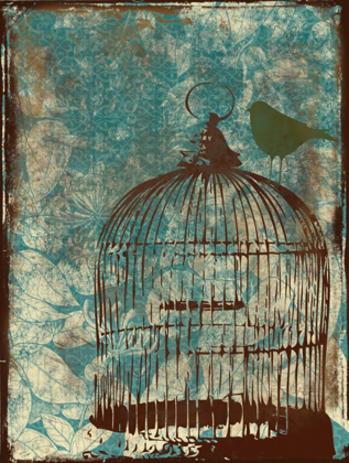 Picture of BIRDCAGE ON TEAL 1