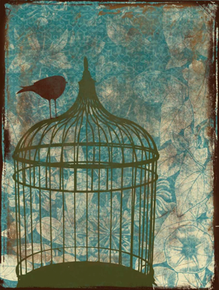 Picture of BIRDCAGE ON TEAL 2