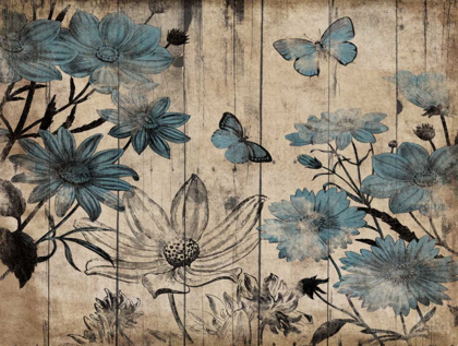 Picture of BLUE FLORAL WOOD