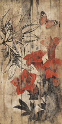 Picture of WOOD FLORAL RED