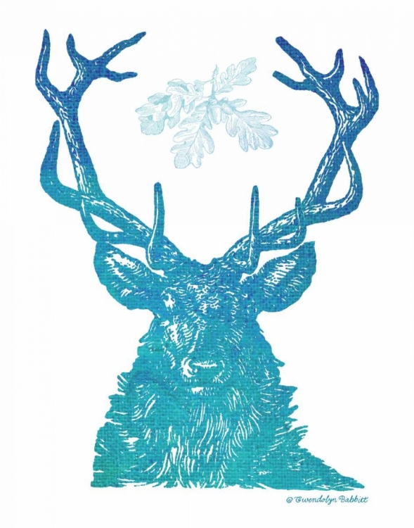 Picture of INDIGO AND TEAL DEER I