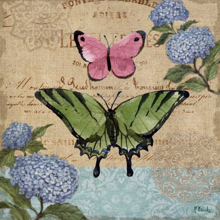 Picture of BURLAP BUTTERFLIES I