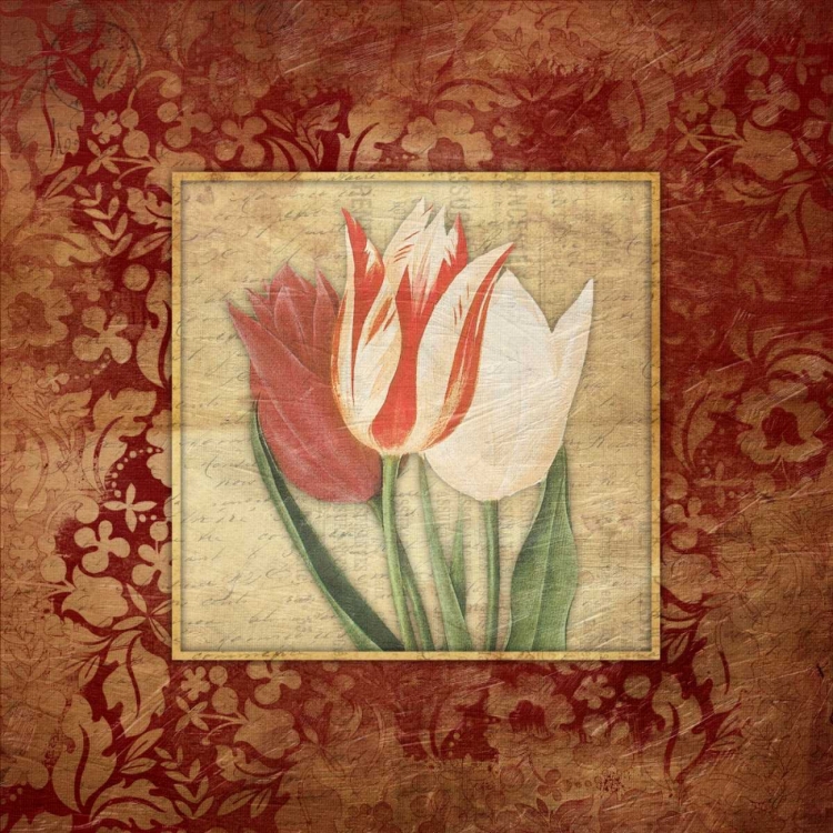 Picture of RED BORDER FLORAL B2