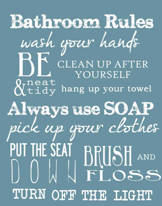 Picture of BATHROOM RULES BLUE