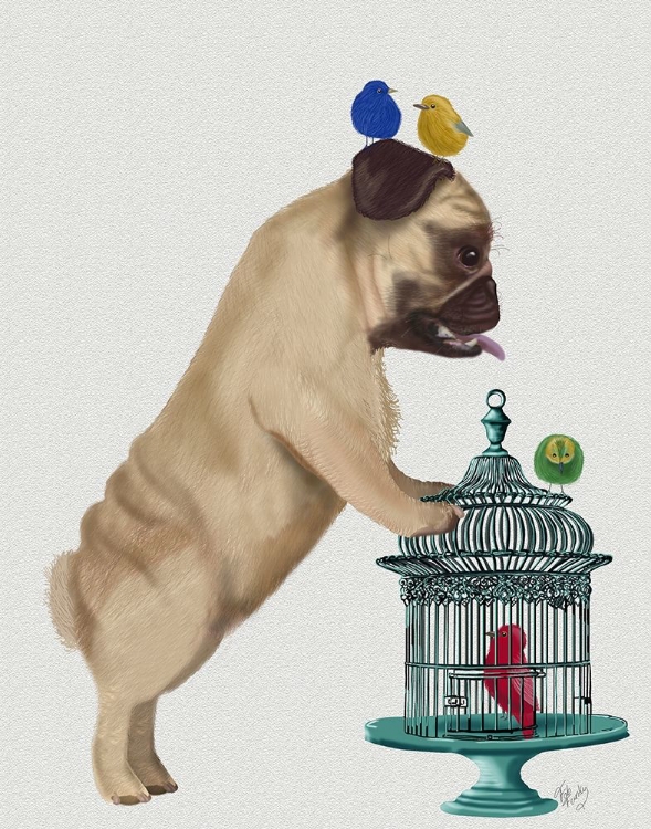 Picture of PUG AND BIRDCAGE