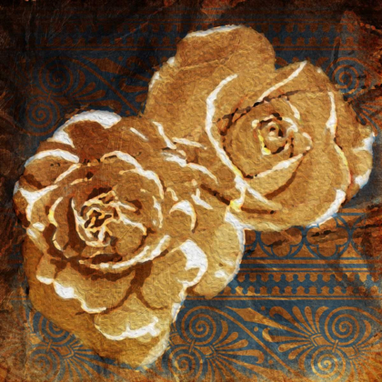 Picture of LOVING NAVY GOLD ROSES