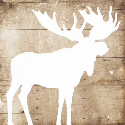 Picture of WHITE ON WOOD MOOSE