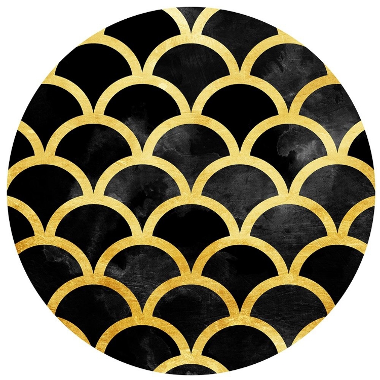 Picture of GOLD BLACK WAVES CIRCLE