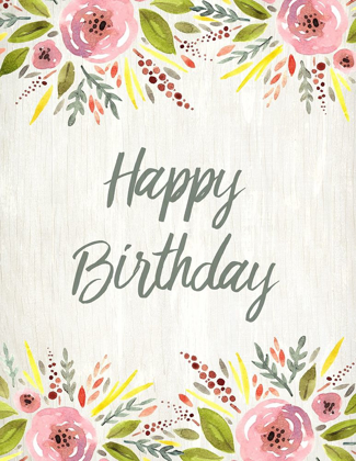 Picture of HAPPY BIRTHDAY WATERCOLOR FLORAL