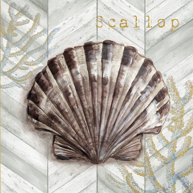 Picture of GRAY GOLD CHEVRON SCALLOP SHELL