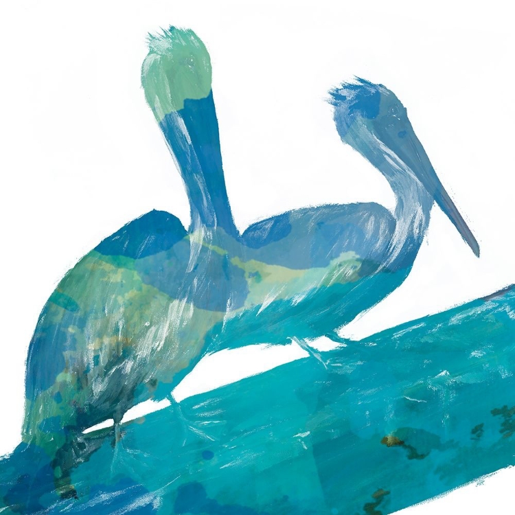 Picture of WATERCOLOR PELICAN SQUARE 11