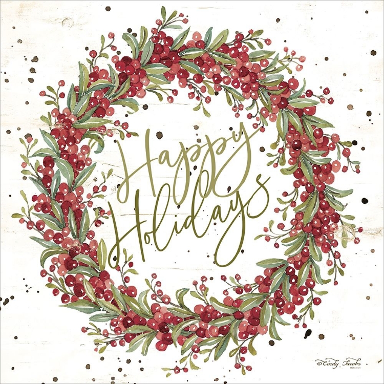 Picture of HAPPY HOLIDAYS BERRY WREATH